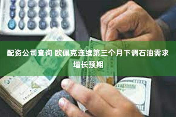 配资公司查询 欧佩克连续第三个月下调石油需求增长预期